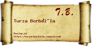 Turza Borbála névjegykártya