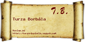 Turza Borbála névjegykártya